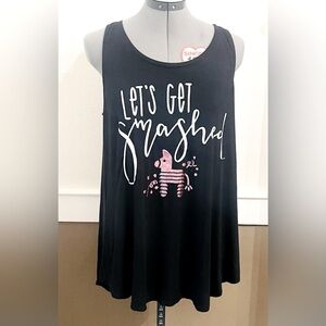 🌮 Let's Get Smashed Pinata Tank Top Size Medium Taco Fiesta Bachelorette Party